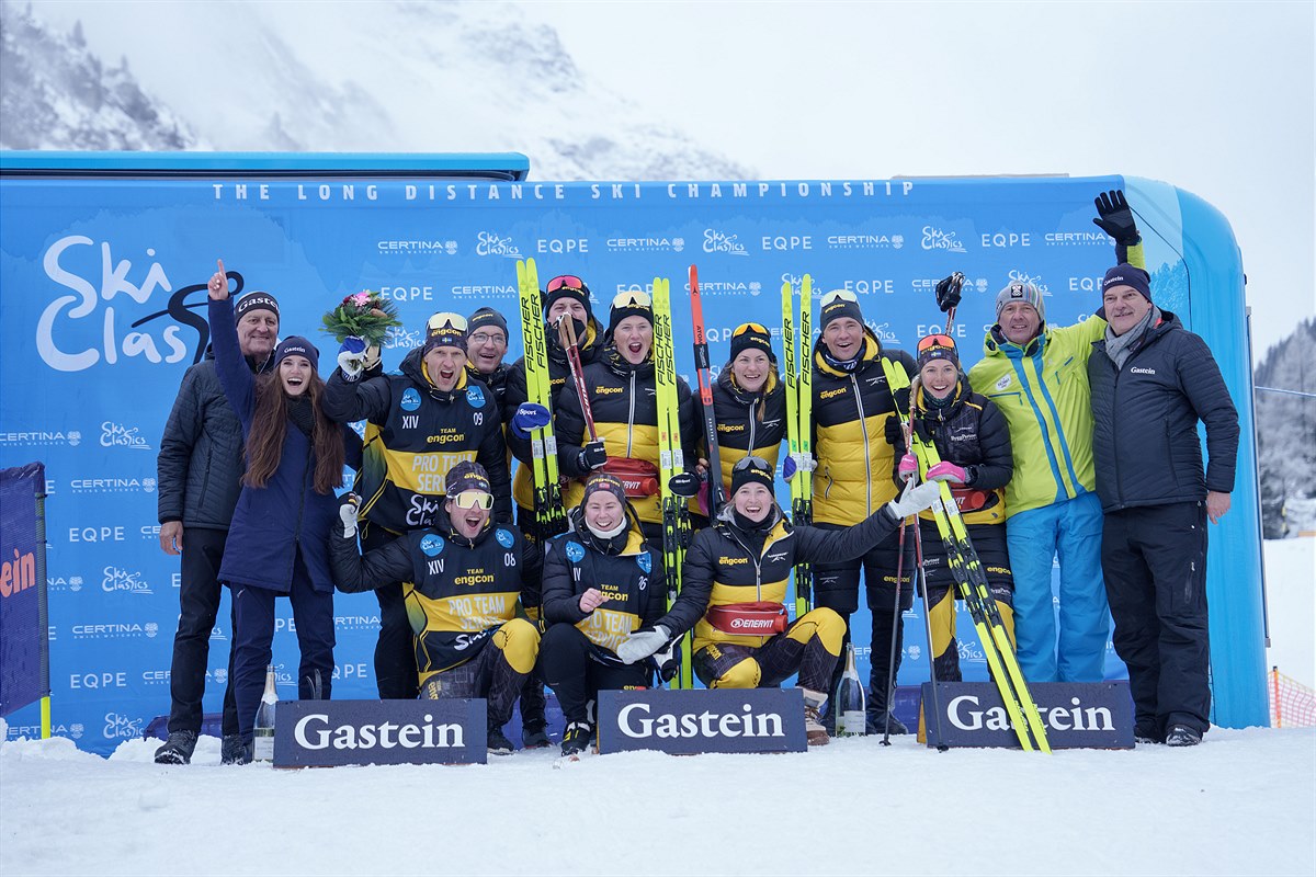 Ski Classics Prolog Gastein Pro Team Tempo Platz 1 Team Engcon SWE (c) Gasteinertal Tourismus GmbH, Christoph Oberschneider