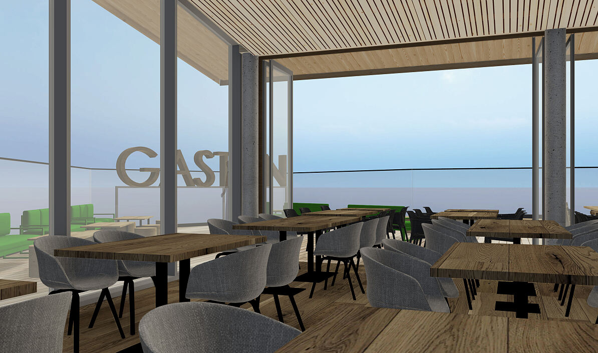 Bergrestaurant Kleine Scharte innen (c) Hasenauer.Architekten